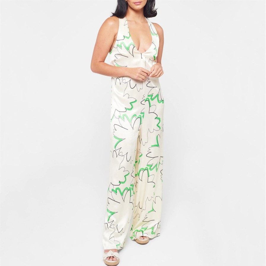 Women Ted Baker | Ted Baker Remmeiy Jumpsuit For Wedding Guest Dresses Colour Ivory