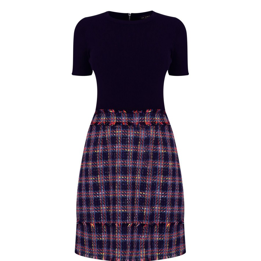 Women Ted Baker | Ted Baker Mini Mockable Dress For Dresses Colour Navy