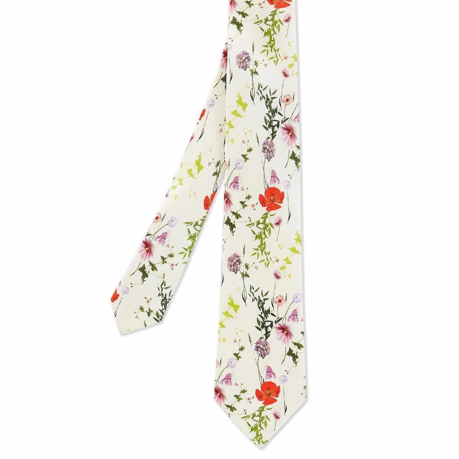 Accessories Ted Baker | Ted Baker Ted Baker Kansal Silk Tie Mens For Ties Colour White