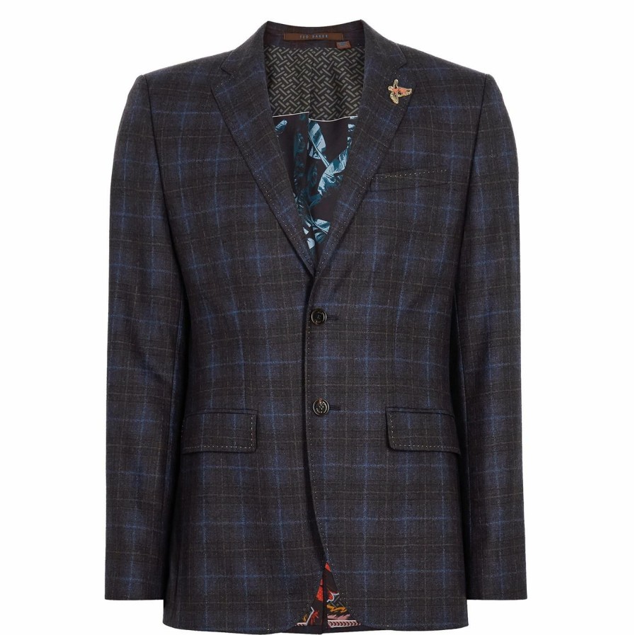 Men Ted Baker | Ted Baker Ted Baker Rowlin Jacket Mens For Big & Tall Suit Jackets Colour Dark Blue