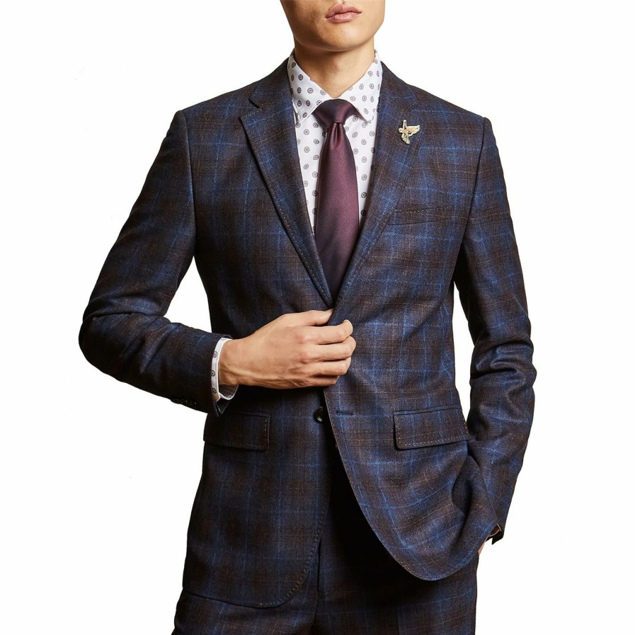 Men Ted Baker | Ted Baker Ted Baker Rowlin Jacket Mens For Big & Tall Suit Jackets Colour Dark Blue