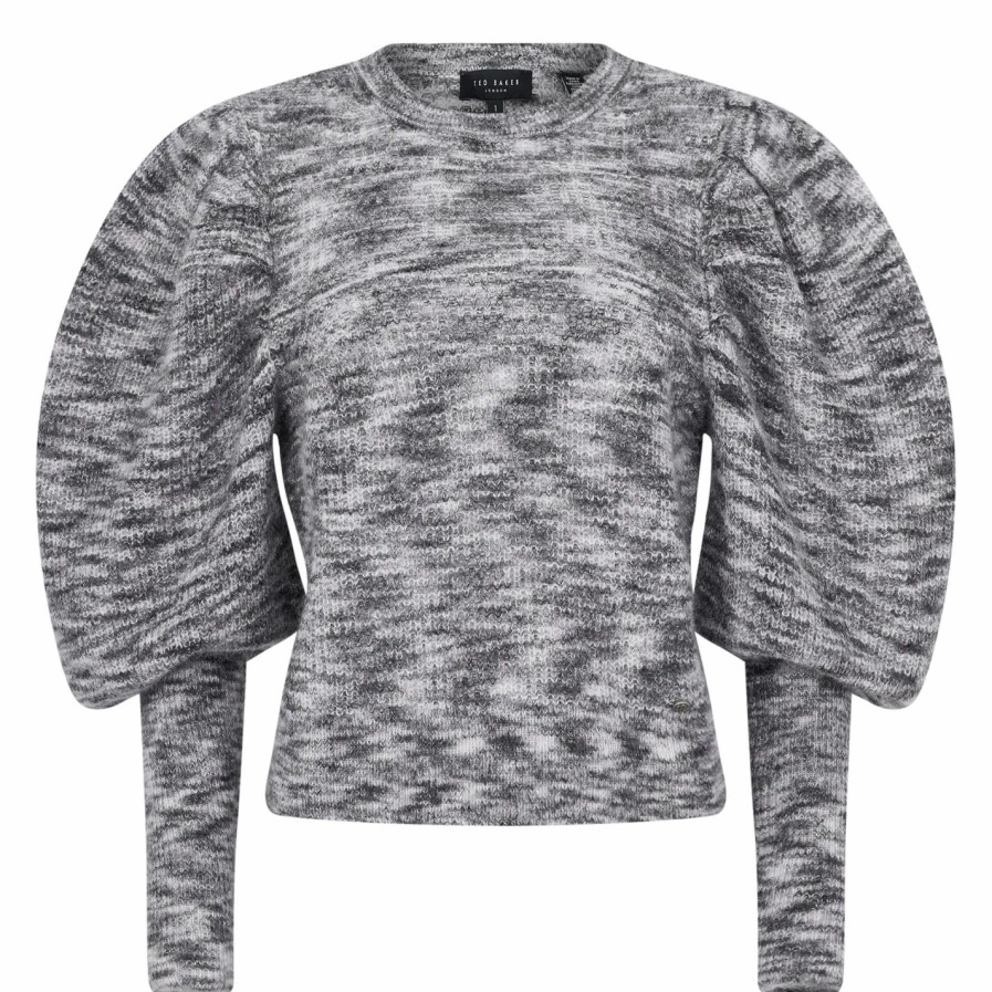 Women Ted Baker | Ted Baker Valma Knit Jumper For Knitwear Colour Dark Grey