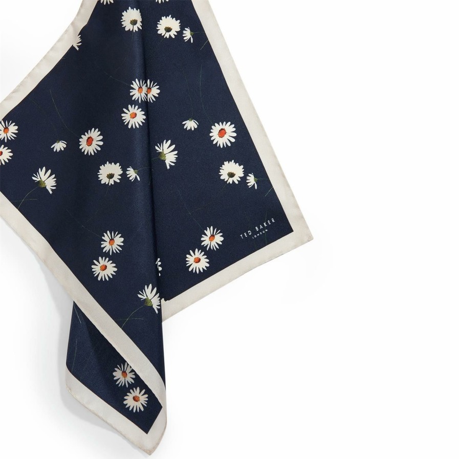 Accessories Ted Baker | Ted Baker Ted Baker Link Pocket Square Mens For Handkerchiefs Colour Navy