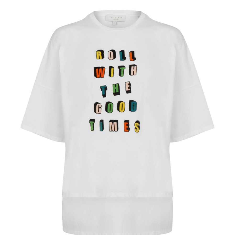 Women Ted Baker | Ted Baker Laurenx T-Shirt For Tops Colour White