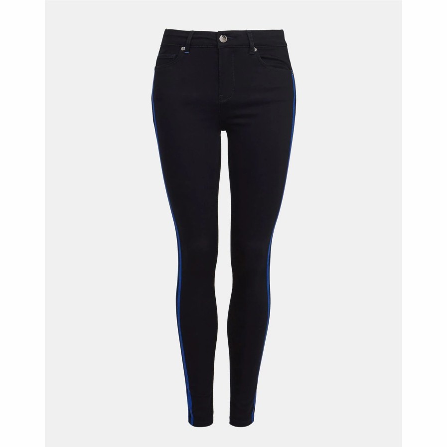 Women Ted Baker | Ted Baker Stripe Jeans For Jeans Colour Dark Blue