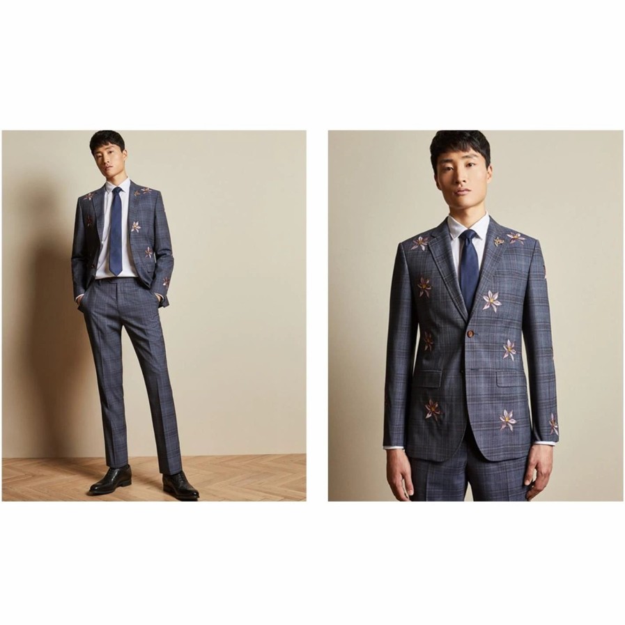 Men Ted Baker | Ted Baker Blyton Jacket For Big & Tall Suit Jackets Colour Blue