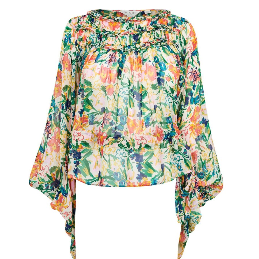 Women Ted Baker | Ted Baker Kesara Blouse For Blouses & Shirts Colour White