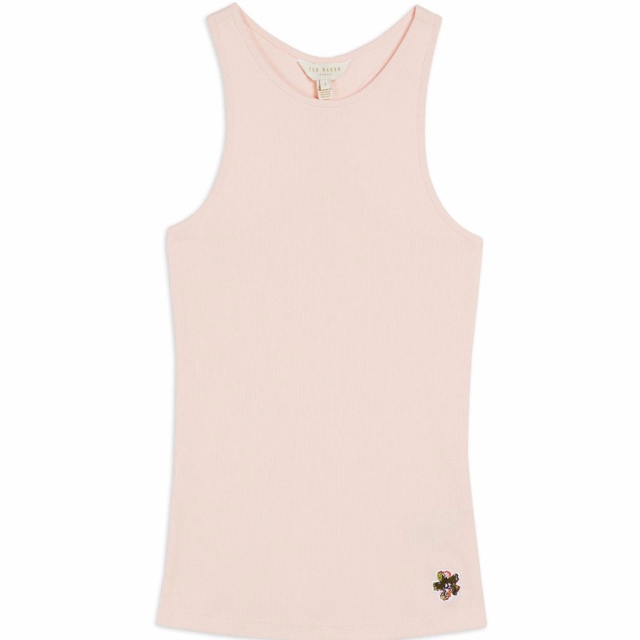 Women Ted Baker | Ted Baker Joe Vest For Tops Colour Pl-Pink