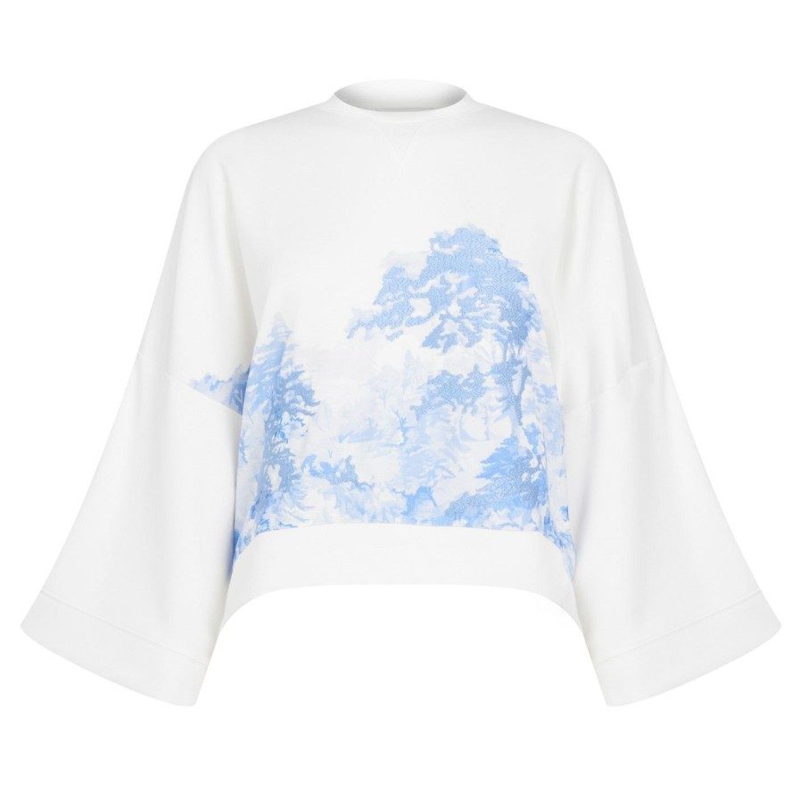 Women Ted Baker | Ted Baker Saina Crew Neck T-Shirt For Tops Colour White