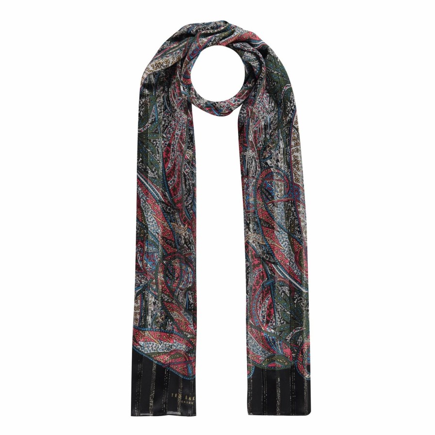 Accessories Ted Baker | Ted Baker Ted Baker Long Scarf Womens For Women'S Scarves Colour Grey