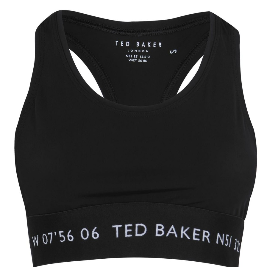 Sports & Fitness Ted Baker | Ted Baker Active Racerback Bra For Sports Bras Colour Black