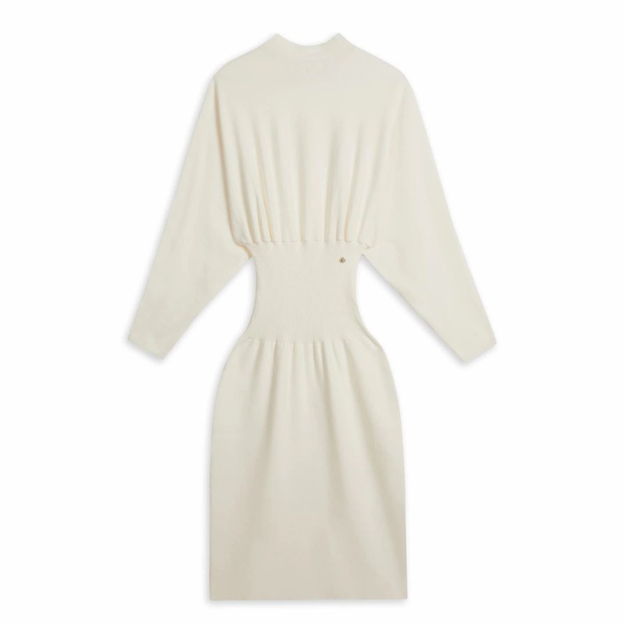 Women Ted Baker | Ted Baker Alice Cocoon Midi Dress For Dresses Colour White