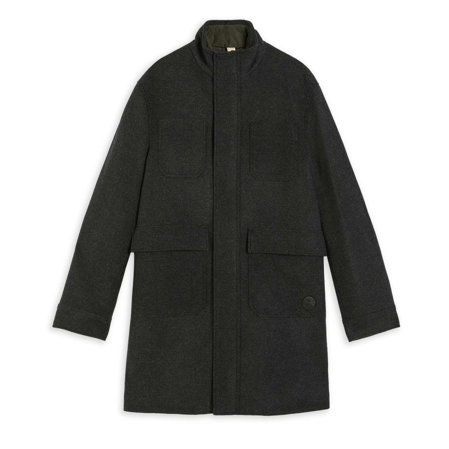 Men Ted Baker | Ted Baker Traks Fun Coat For Big & Tall Coats & Jackets Colour Grey