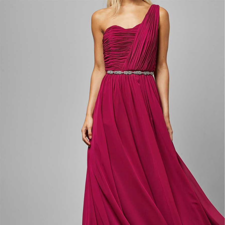 Women Ted Baker | Ted Baker Finella Maxi Dress For Bridesmaid Dresses Colour Deep Pink