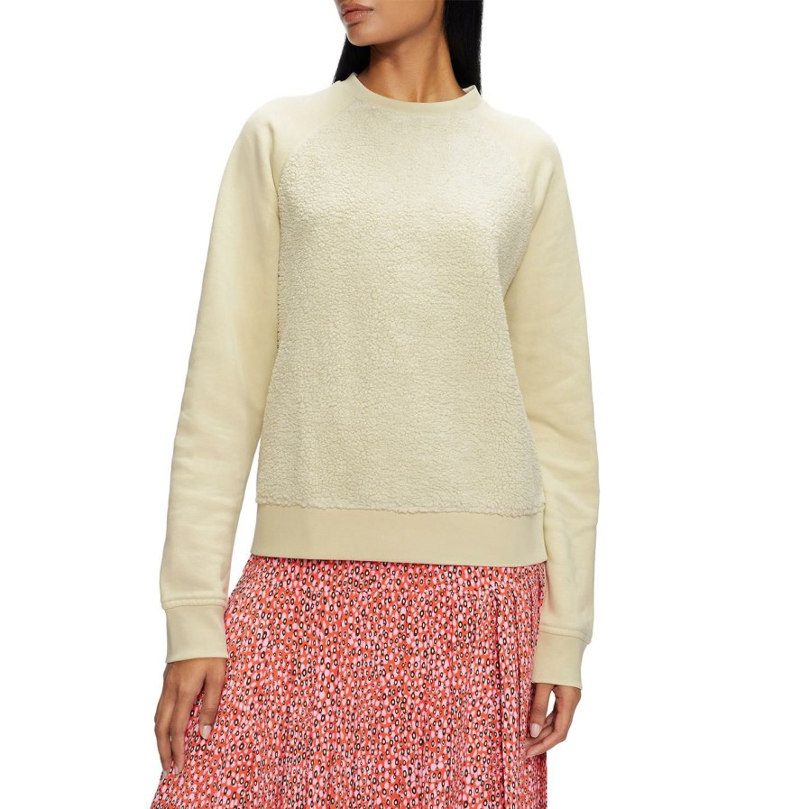 Women Ted Baker | Ted Baker Sadiee Borg Sweatshirt For Hoodies And Sweatshirts Colour Natural