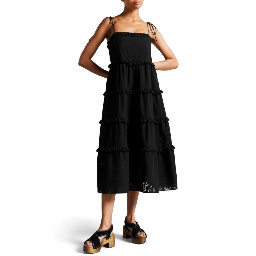 Women Ted Baker | Ted Baker Hansi Strappy Dress For Dresses Colour Black