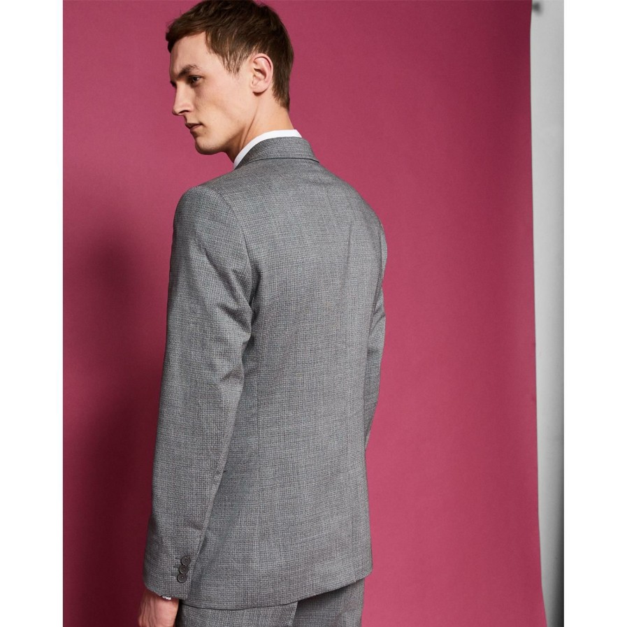 Men Ted Baker | Ted Baker Ted Db Sp Suit Jckt Sn99 For Big & Tall Suit Jackets Colour Light Grey