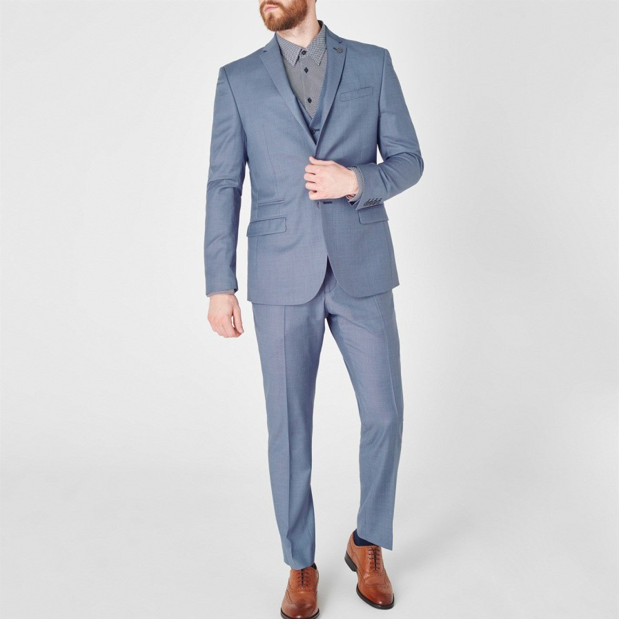 Men Ted Baker | Ted Baker Ainsty Suit Trousers For Complete Suits Colour Blue