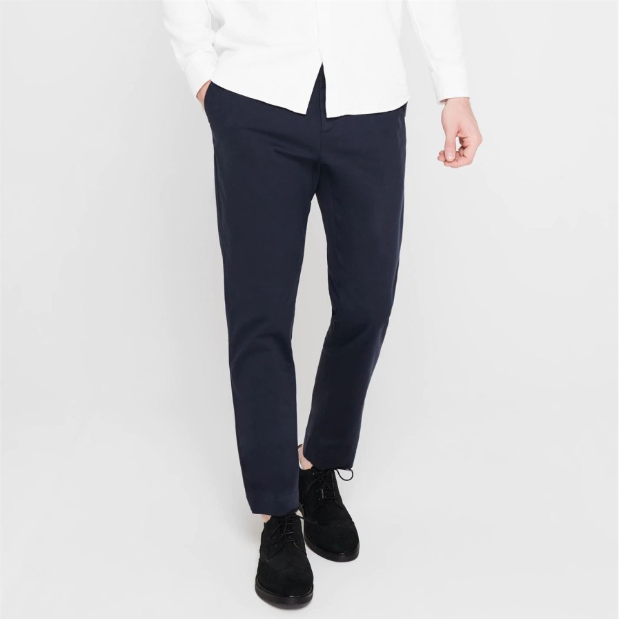 Men Ted Baker | Ted Baker Genbee Chinos For Trousers & Chinos Colour Navy