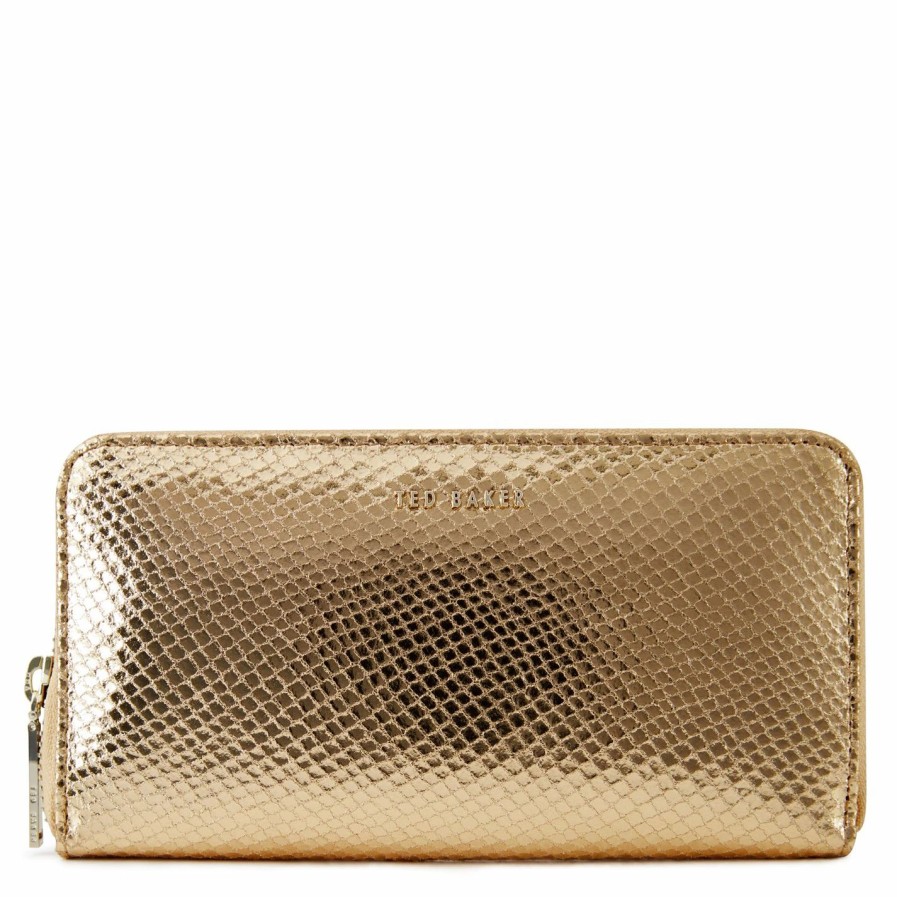 Bags & Luggage Ted Baker | Ted Baker Ted Goldia Snake Ld24 For Purses Colour Gold