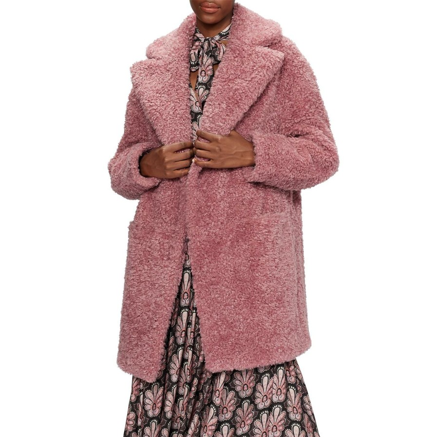 Women Ted Baker | Ted Baker Kayyti Faux Fur Coat For Coats & Jackets Colour Pink