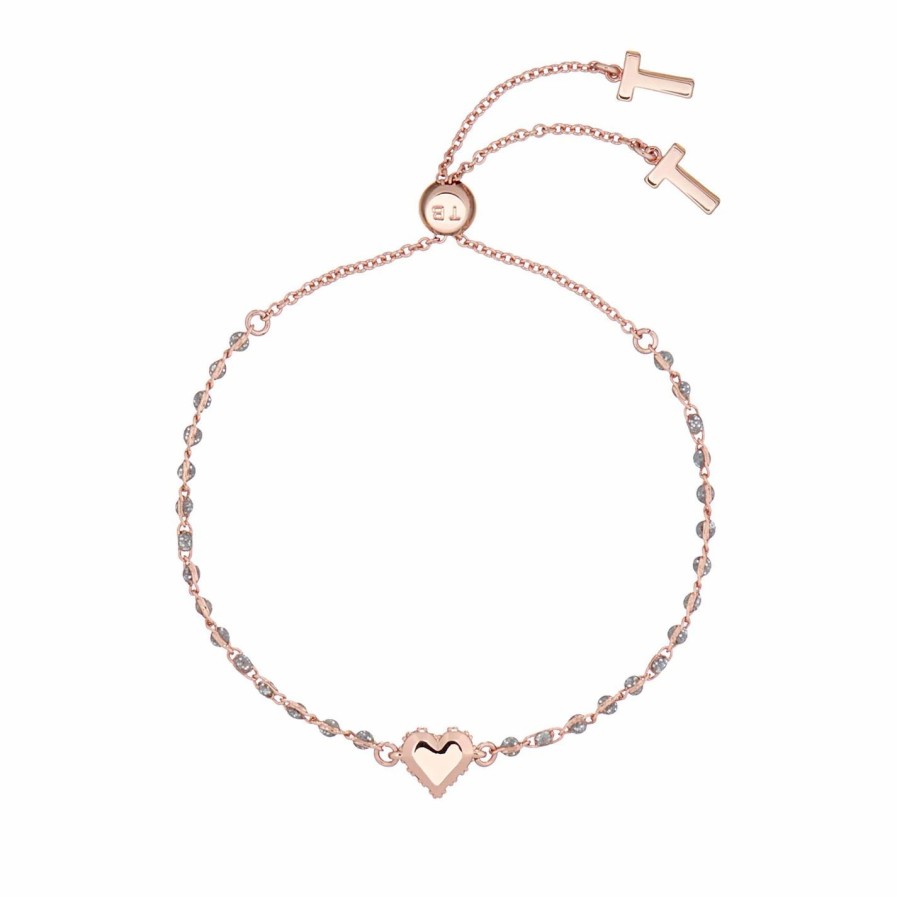 Accessories Ted Baker | Ted Baker Sarsa Sparkle Heart Bracelet For Bracelets & Bangles Colour Rose/Silv Glitt