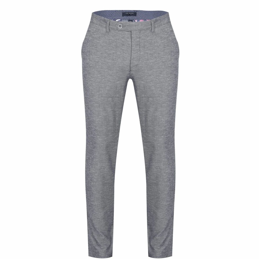 Men Ted Baker | Ted Baker Slim Trousers For Trousers & Chinos Colour Navy