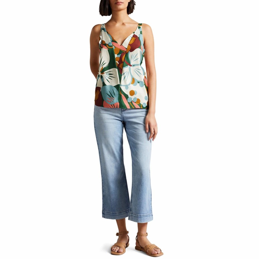 Women Ted Baker | Ted Baker Nethy Cami Top For Tops Colour Green