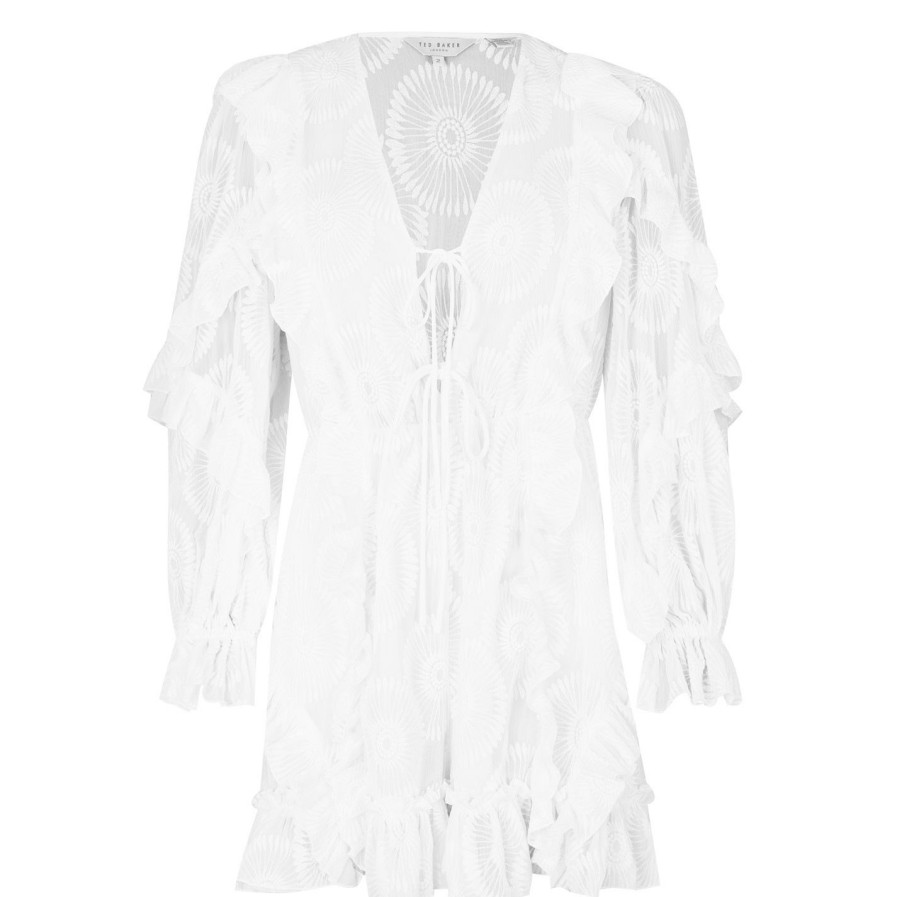 Women Ted Baker | Ted Baker Lussa Playsuit For Playsuits & Jumpsuits Colour White