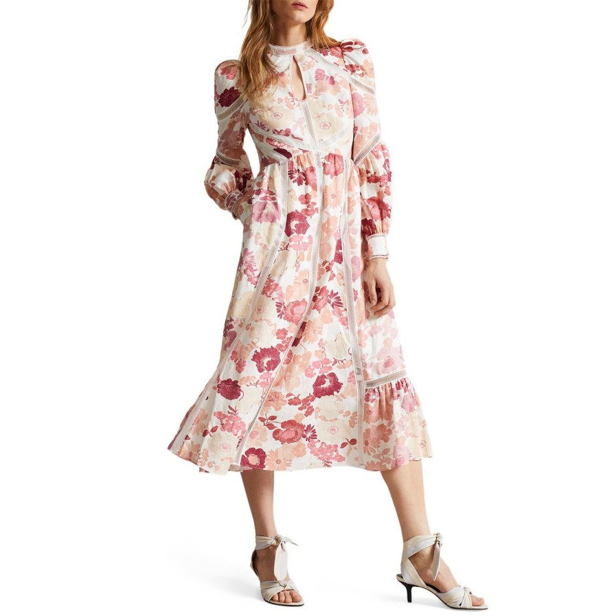 Women Ted Baker | Ted Baker Denissa Dress For Dresses Colour Dusty Pink