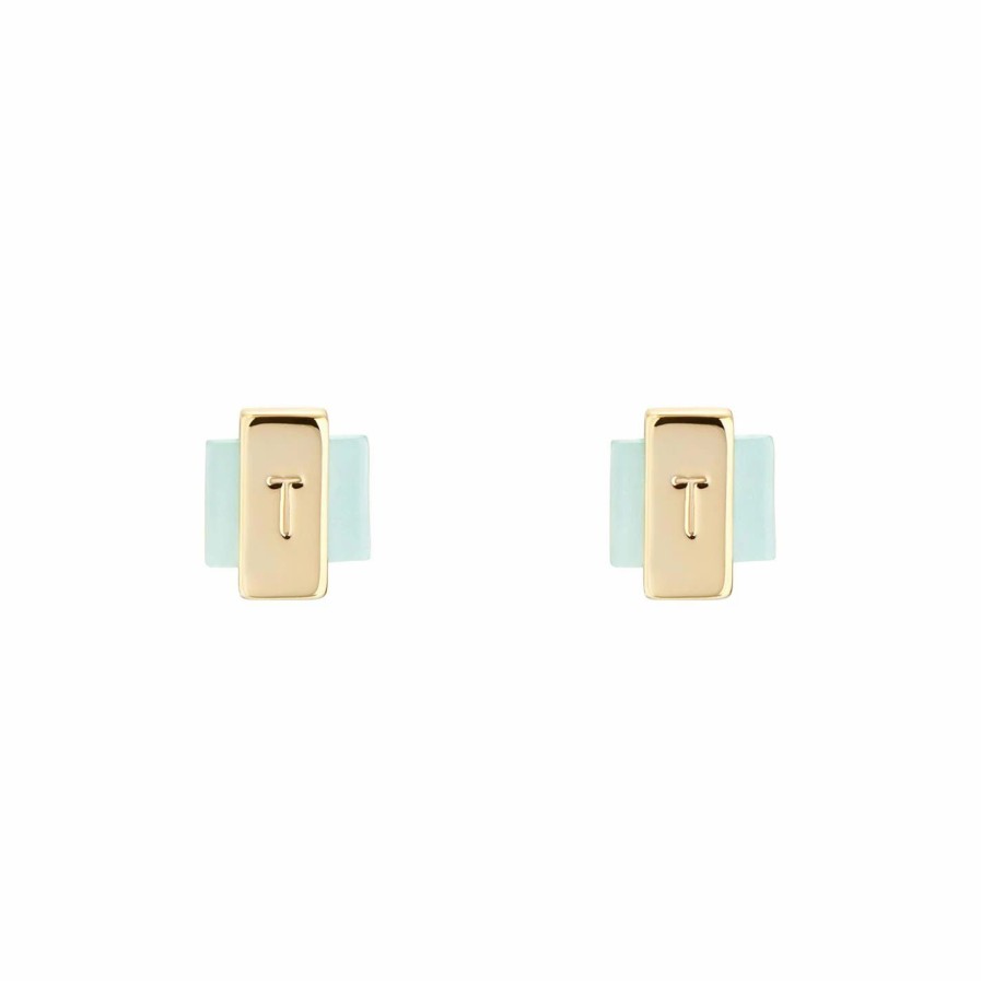 Accessories Ted Baker | Ted Baker Georg Gem Bar Stud Earring For Earrings Colour Gold/Amazonite