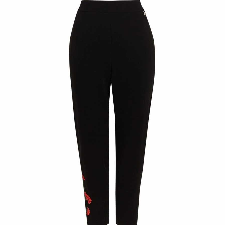 Sports & Fitness Ted Baker | Ted Baker Ted Baker Stripe Embroidered Joggers Womens For Running Trousers Colour Black