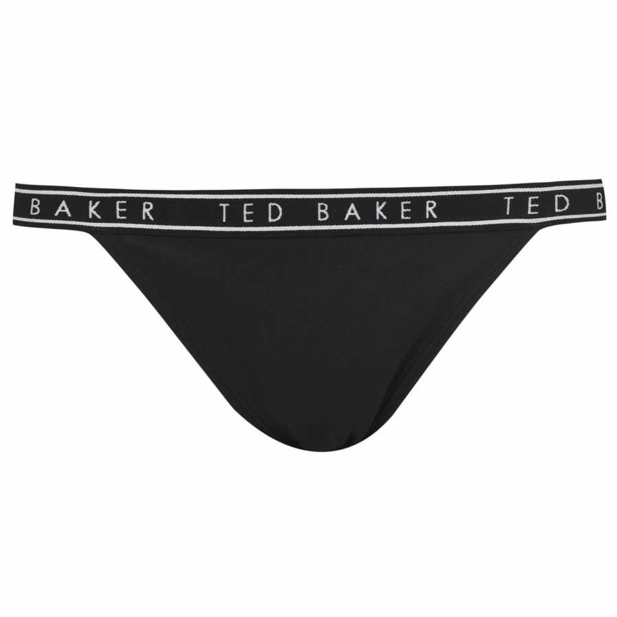 Women Ted Baker | Ted Baker Logo Briefs For Bikinis Colour Black