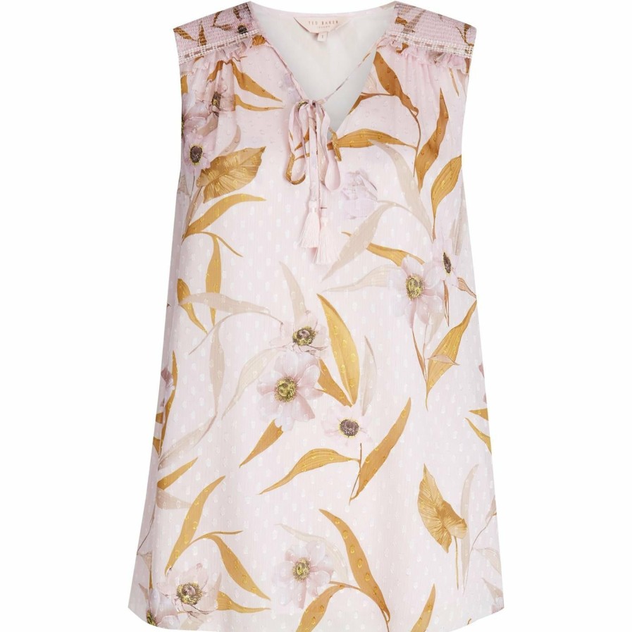 Women Ted Baker | Ted Baker Jylna Sleeveless Top For Blouses & Shirts Colour Light Pink