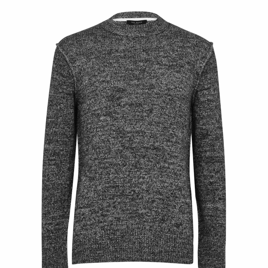 Women Ted Baker | Ted Baker Hexhamm Crewneck Sweater For Knitwear Colour Grey