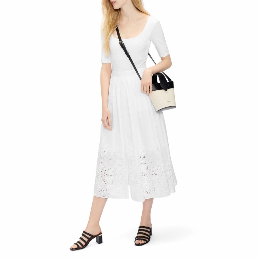 Women Ted Baker | Ted Baker Ted Baker Hayyzel Square Neck Ladies For Tops Colour White