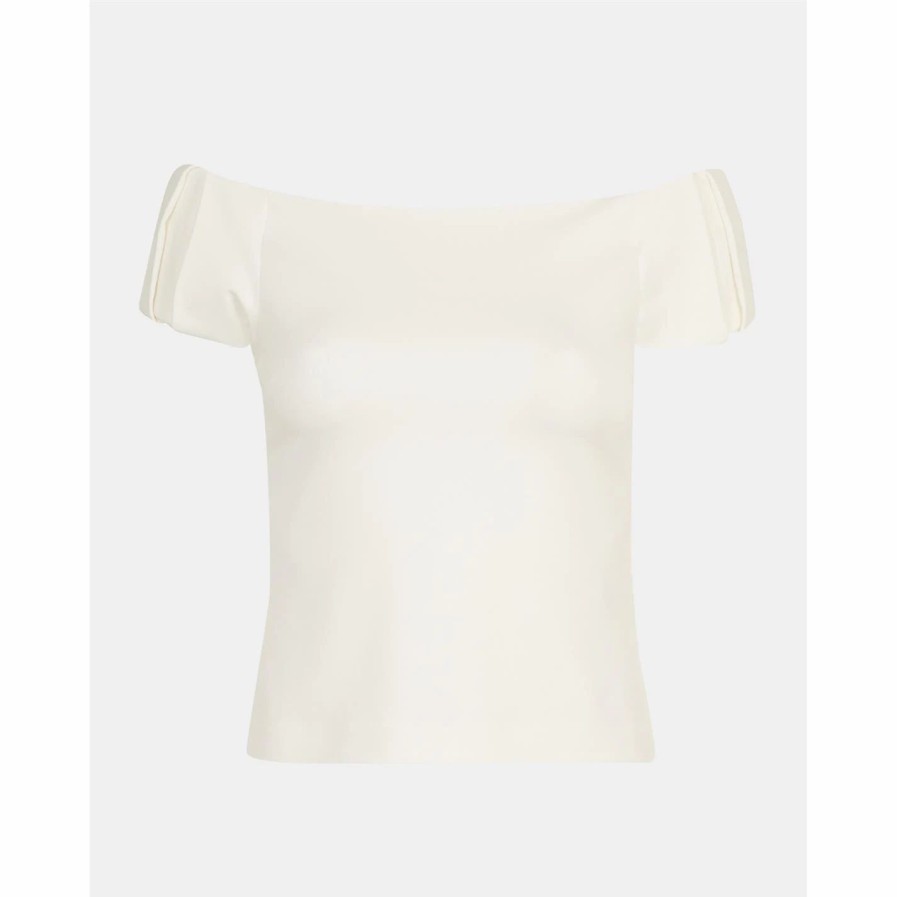 Women Ted Baker | Ted Baker Dorento Off Shoulder Top For Tops Colour Ivory