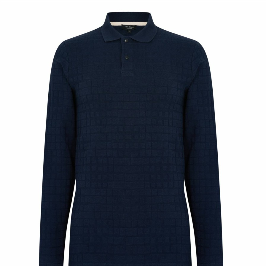 Men Ted Baker | Ted Baker Chaser Polo Top For Polo Shirts Colour Navy