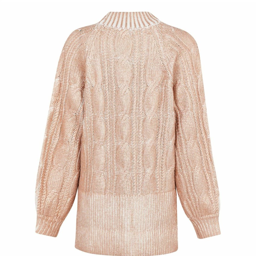 Women Ted Baker | Ted Baker Sidonyy Cable Knit Jumper For Knitwear Colour Pink