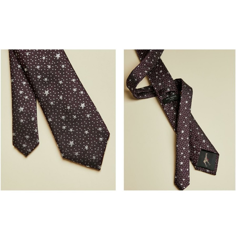 Accessories Ted Baker | Ted Baker Ted Baker Cluster Tie Mens For Ties Colour Dark Red