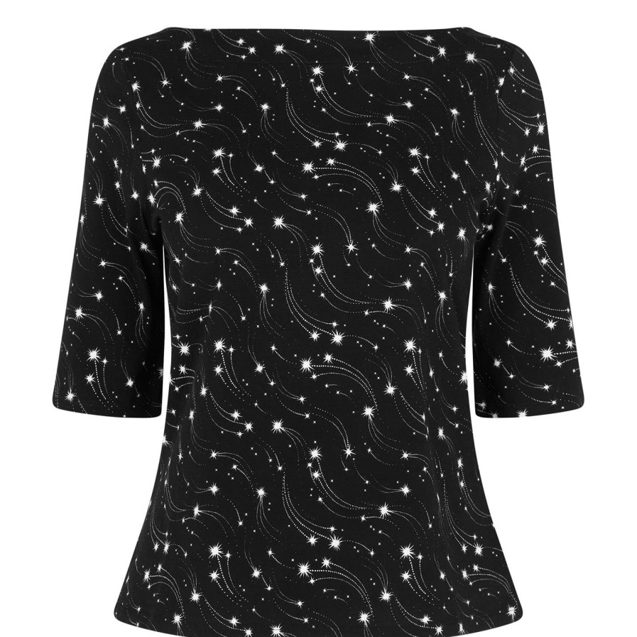 Women Ted Baker | Ted Baker Ted Baker Starez Star T Shirt For Tops Colour Black