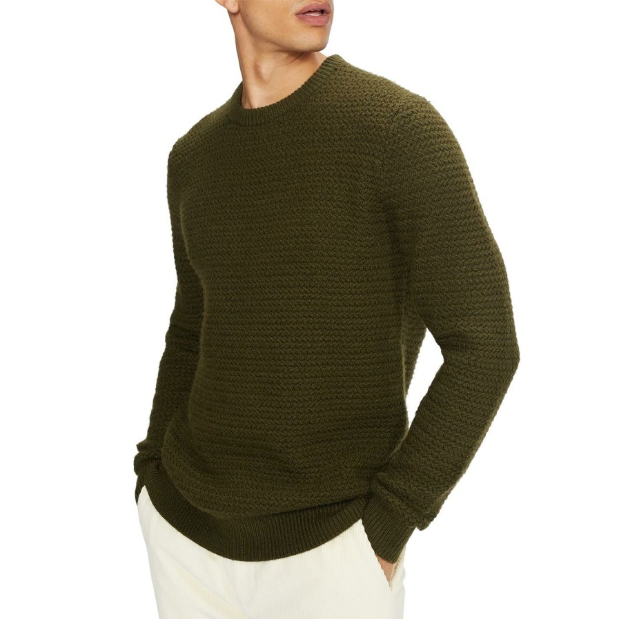 Women Ted Baker | Ted Baker Brock Sweater For Knitwear Colour Khaki