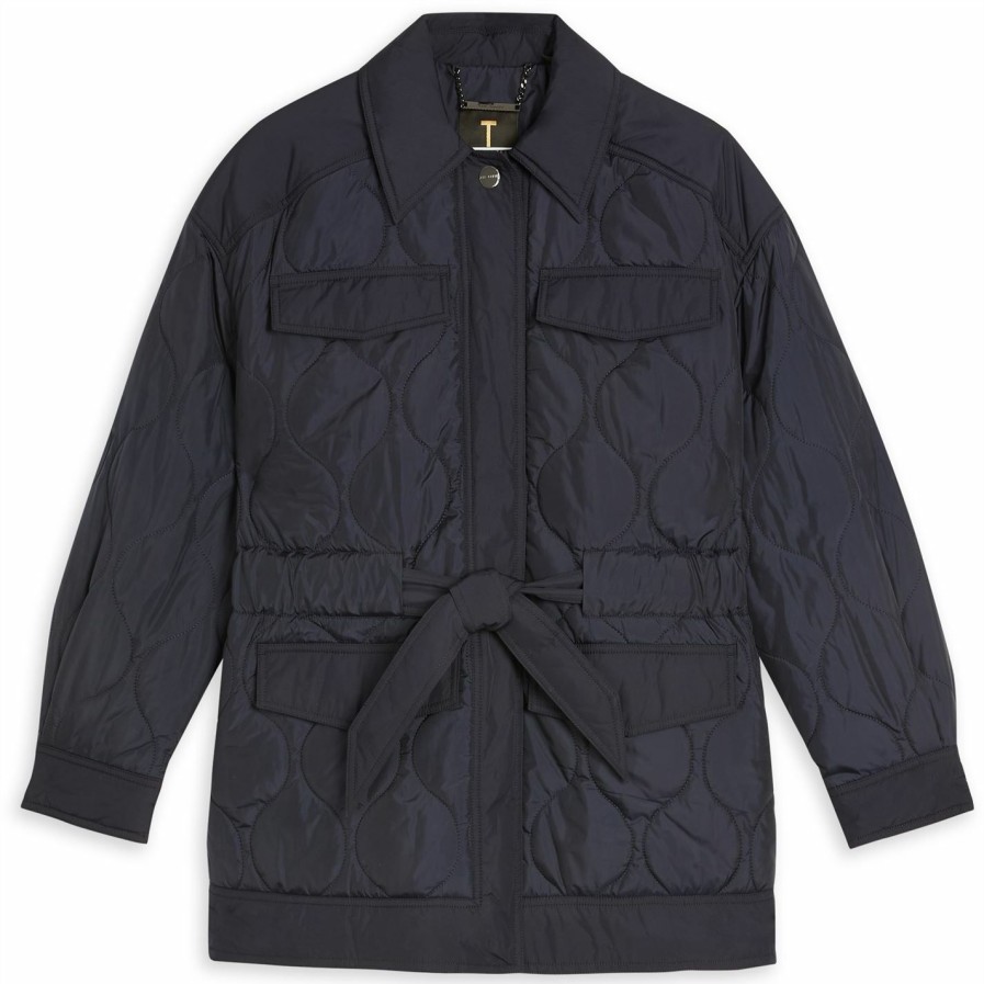 Women Ted Baker | Ted Baker Leeonie Jacket For Coats & Jackets Colour Navy