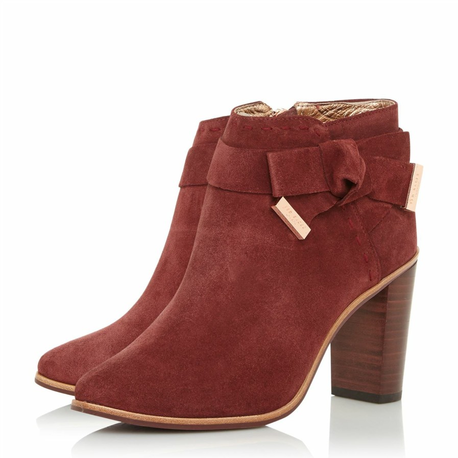 Shoes & Boots Ted Baker | Ted Baker Ted Anaedi Ankle Heeled Boots For Women'S Boots Colour Red267