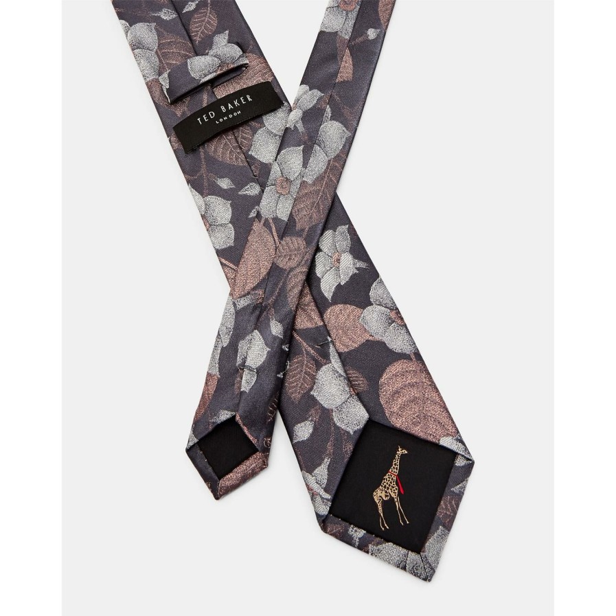 Accessories Ted Baker | Ted Baker Ted Baker Fluro Silk Tie Mens For Ties Colour Grey