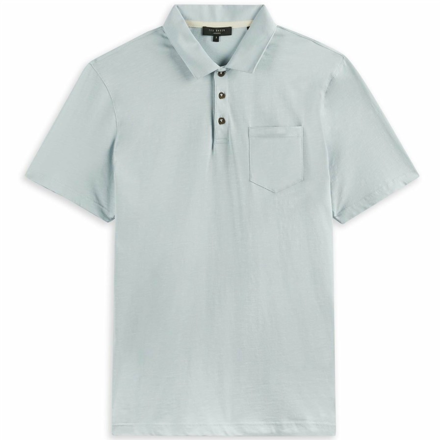 Men Ted Baker | Ted Baker Distance Polo Shirt For Polo Shirts Colour Lt-Grey