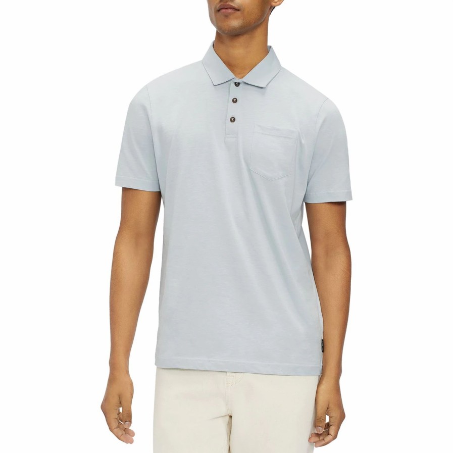 Men Ted Baker | Ted Baker Distance Polo Shirt For Polo Shirts Colour Lt-Grey