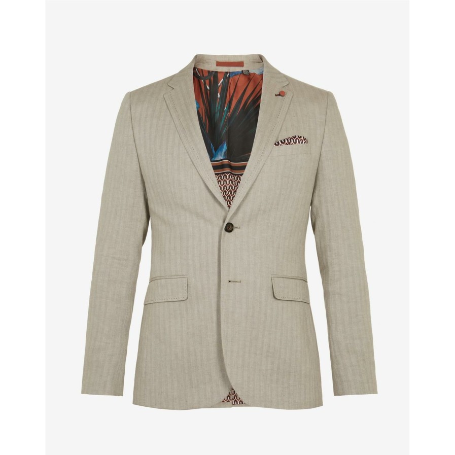 Men Ted Baker | Ted Baker Ballroom Blazer For Big & Tall Coats & Jackets Colour Natural