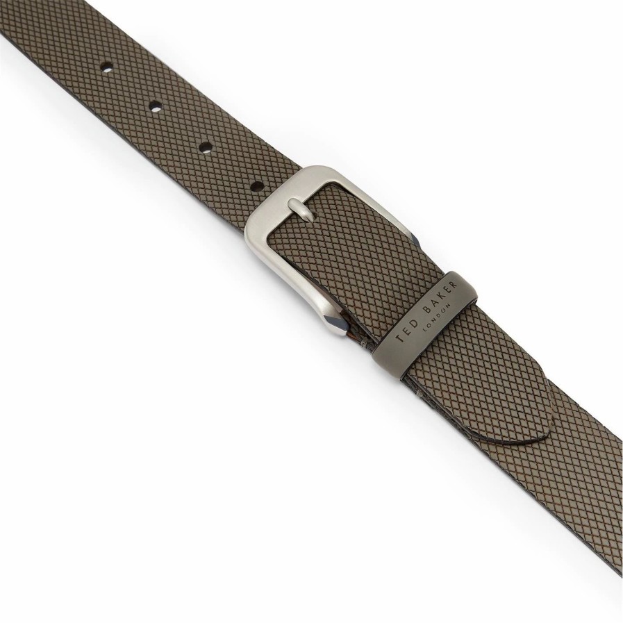 Accessories Ted Baker | Ted Baker Ted Baker Streaky Leather Belt Mens For Men'S Belts Colour Grey