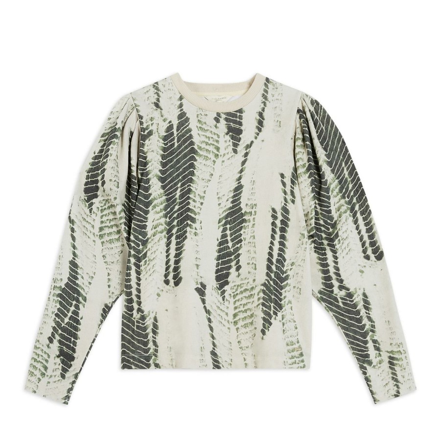 Women Ted Baker | Ted Baker Sonoma Print Sweatshirt For Hoodies And Sweatshirts Colour Dk Green